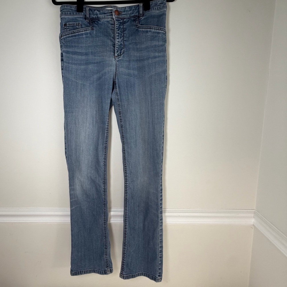 J Jill Jeans Womens Sz 6 Blue Straight Leg Smooth Fit Stretch Denim Casual Chic